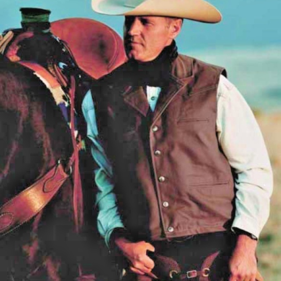 WYOMING TRADERS MENS BLACK BRONCO CANVAS VEST - Picture 2 of 8